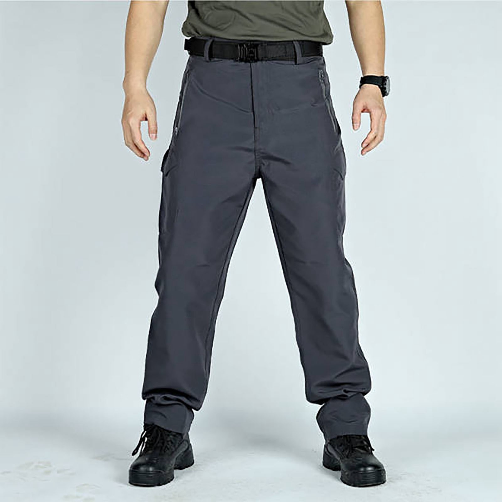 thumbnail image 5 of Pantalones cargo ligeros de senderismo para hombre - 95 % nailon, 5 % spandex - Diseño con múltiples bolsillos, cintura elástica, adecuados para acampadas y aventuras al aire libre, 5 of 5